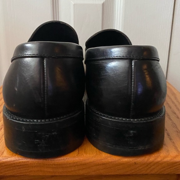 VINTAGE 90’s Y2K PRADA Black Leather Square Toe Slip-On Chunky Loafers SZ 9 - Picture 6 of 10